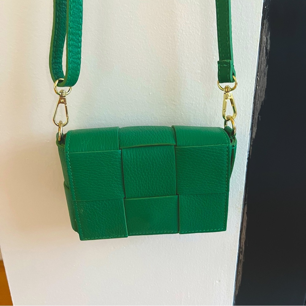 Pebble Leather Green Mini Bag